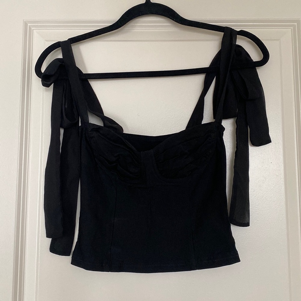 Orseund Iris inspired bow shoulder top